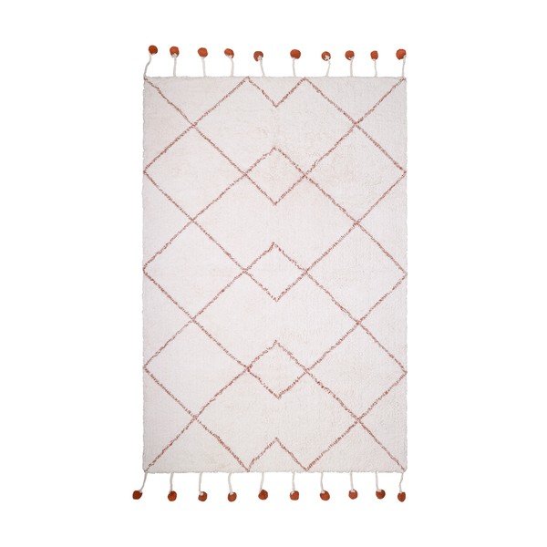 Covor din bumbac lucrat manual Nattiot Natural, 110 x 170 cm