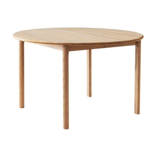 Masă de dining rotundă extensibilă din lemn de stejar cu blat suplimentar ø 120 cm Noor – Hammel Furniture