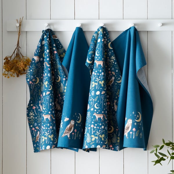 Prosoape de vase 4 buc. din bumbac 50x70 cm Enchanted Twilight Animals – Catherine Lansfield-image-1