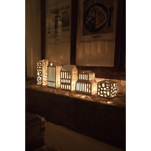 Sfeșnic din ceramică Kähler Design Urbania Lighthouse Pantheon, alb-image-3