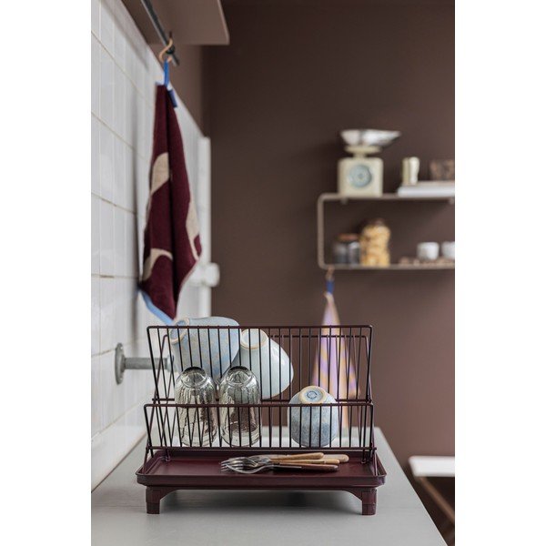 Scurgător de vase burgundy cu două nivele 42x29 cm Dry-It – Mette Ditmer Denmark-image-4