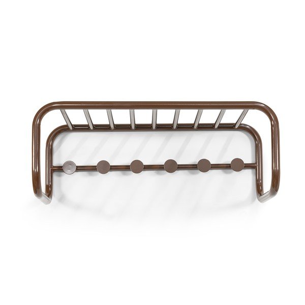 Cuier de perete maro închis cu raft din metal 72 cm Retro – Spinder Design