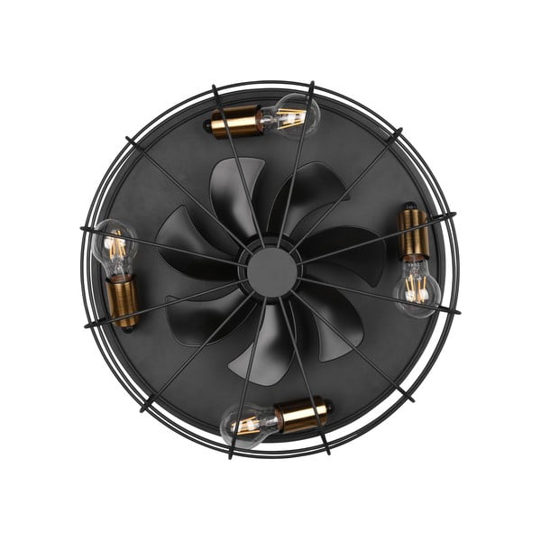 Plafonieră negru-mat cu control prin telecomandă, cu ventilator Trondheim – Trio-image-3