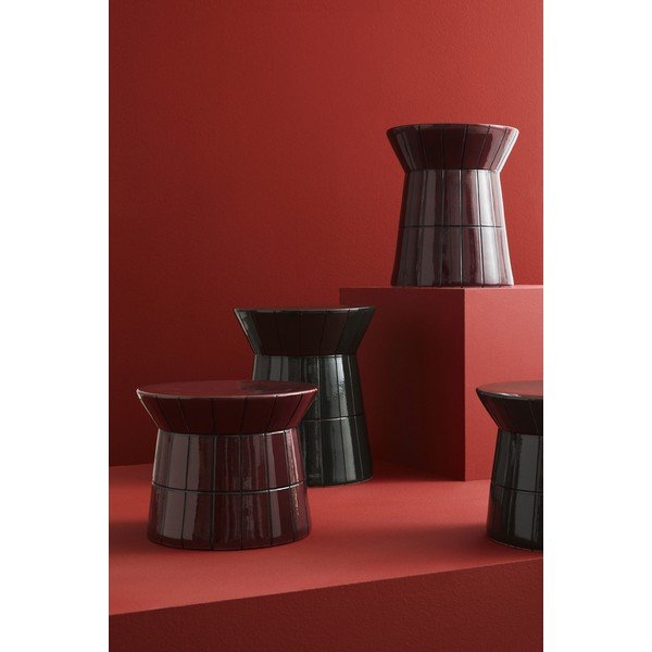 Măsuță de cafea burgundy rotundă din ceramică ø 38 cm Abbes – Bizzotto-image-3