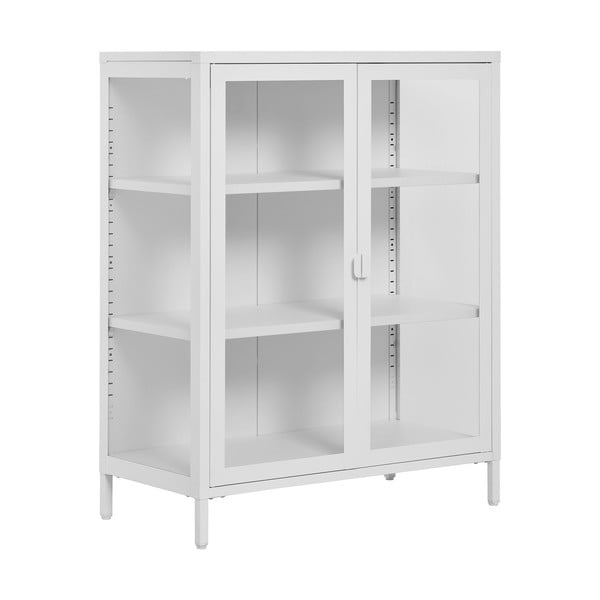 Vitrină albă din metal 80x101 cm Brisbane – House Nordic-image-1