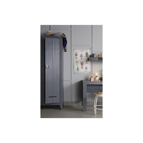 Șifonier cu 2 uși WOOOD Kluis, gri oțel-image-4