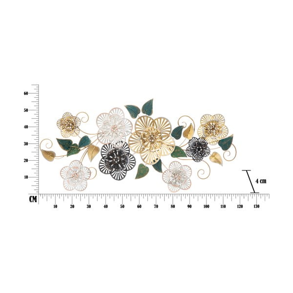 Decorațiune suspendată metalică Mauro Ferretti Campur -B-, 118 x 58 cm, motive florale-image-2