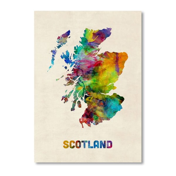 Poster cu hartă Scoția Americanflat Art, 60 x 42 cm, multicolor