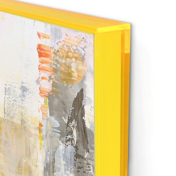 Tablouri cu ramă/pe pânză 2 buc. imprimate/cu elemente pictate manual 41,5x41,5 cm New Age Yellow – Malerifabrikken-image-3