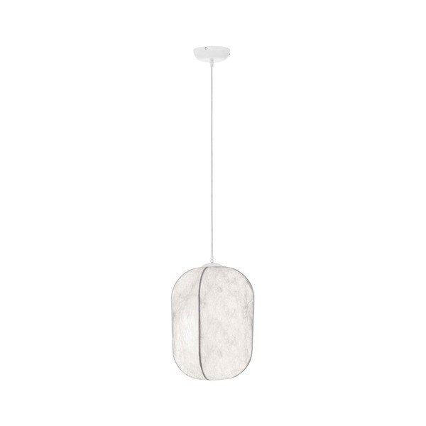 Lustră albă din metal cu abajur textil ø 30 cm Pierida – Nova Luce