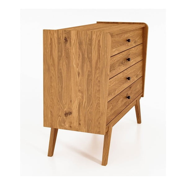 Comodă joasă din lemn de stejar 100x90 cm Retro - The Beds-image-3