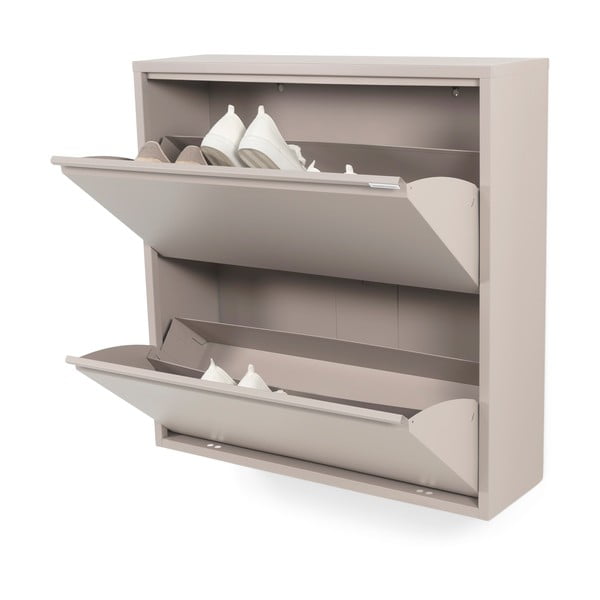 Pantofar taupe cu deschidere înclinată din metal 75x77,5x22,5 cm Billy – Spinder Design-image-2