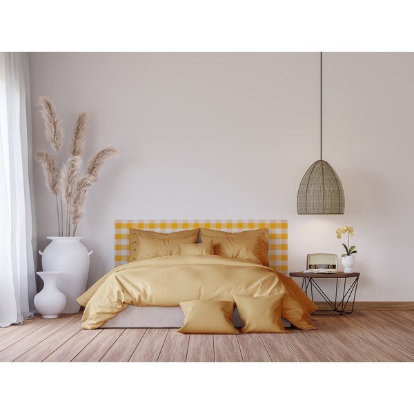 Tăblie de pat galbenă tapițată 165x52 cm Billie – Really Nice Things-image-3