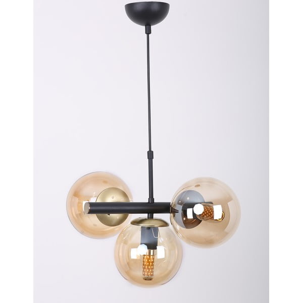 Lustră galben-negru cu abajur din sticlă ø 15 cm Cascade – Squid Lighting-image-3