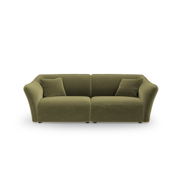 Canapea verde cu tapițerie din catifea 206 cm Tokyo – Cosmopolitan Design