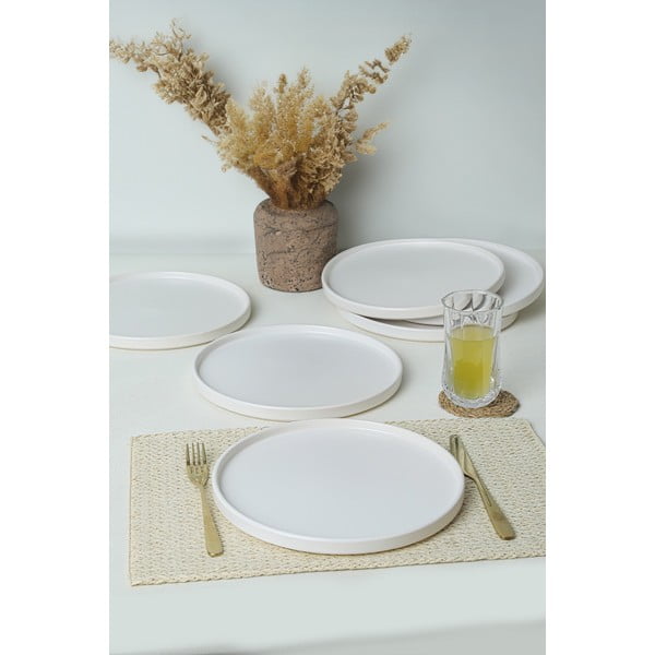 Farfurii albe 6 buc. din ceramică ø 27 cm – Hermia-image-1