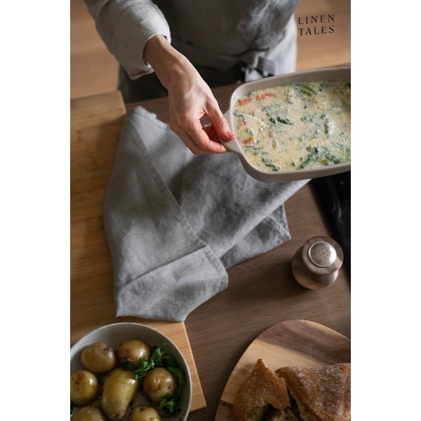 Prosop de vase din in 45x65 cm Khaki – Linen Tales-image-3
