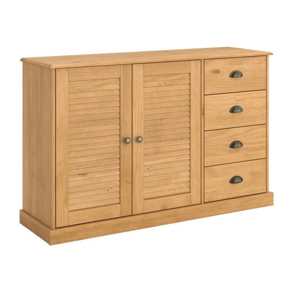 Comodă în culoare naturală deschisă din lemn de pin 125x80x38 cm Edith – Støraa-image-4