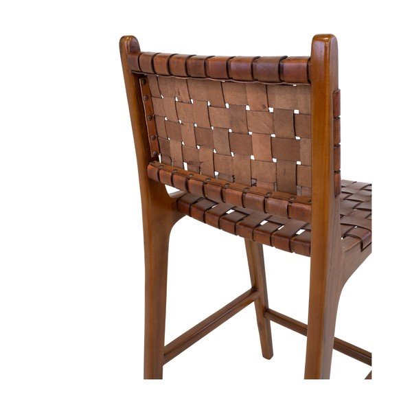 Scaun de bar maro lemn masiv de tec 101 cm Perugia – House Nordic-image-3