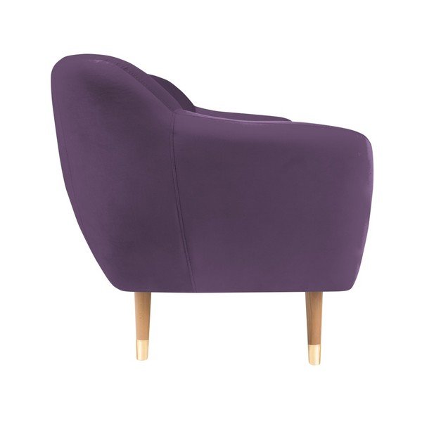 Canapea cu tapițerie din catifea Mazzini Sofas Benito, violet, 158 cm-image-3