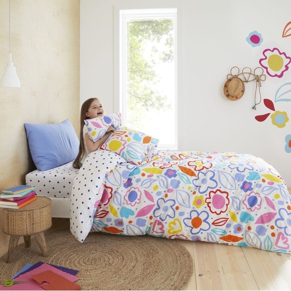 Lenjerie de pat din bumbac pentru copii 200x135 cm Blomme Floral - Pineapple Elephant-image-4