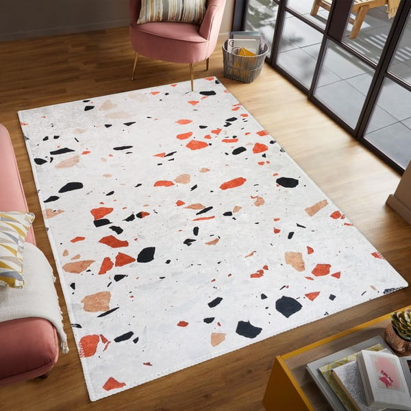 Covor portocaliu-fildeș lavabil 160x230 cm Italian Stone – Vitaus-image-1