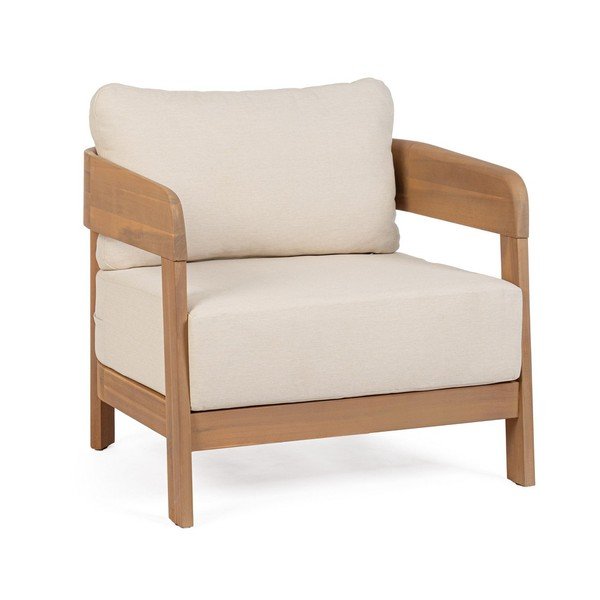 Fotoliu de grădină în culoare naturală din lemn masiv Pablo – Bizzotto