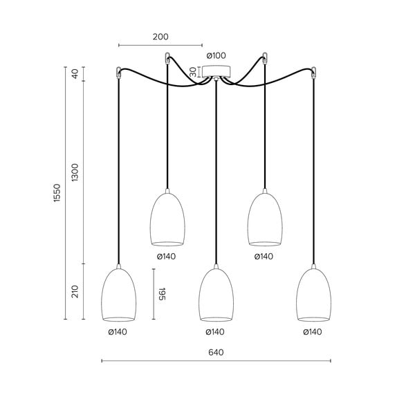 Lustră cinci brațe Sotto Luce UME , ⌀ 14 cm, auriu-image-2