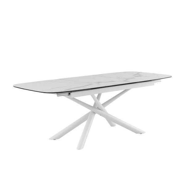 Masă dining extensibilă sømcasa Ness, 160 x 95 cm, alb-gri-image-4