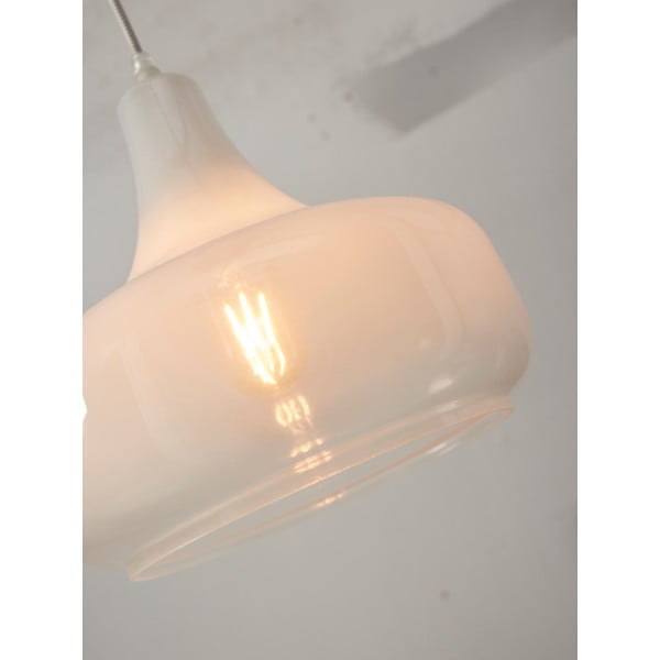 Lustră albă cu abajur din sticlă ø 25 cm Reykjavik – it's about RoMi-image-2