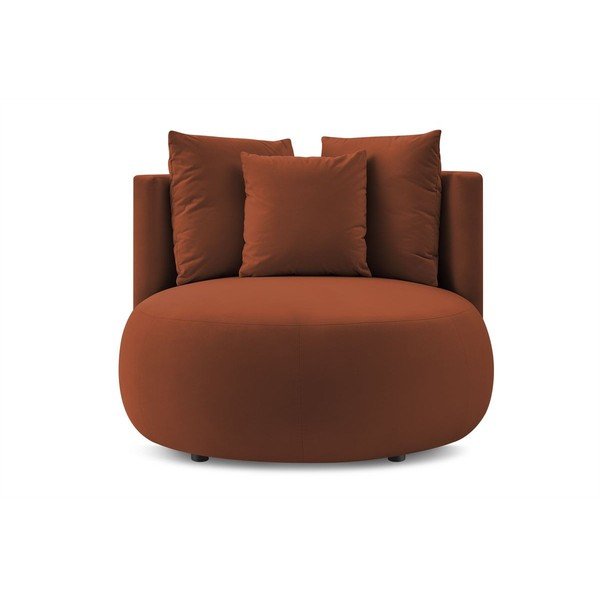 Fotoliu portocaliu cu tapițerie din catifea Cesar – Bobochic Paris-image-3