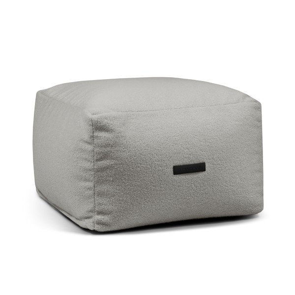 Fotoliu bean bag gri deschis cu tapițerie din țesătură bouclé Softbox MooG – SLOWDOWN