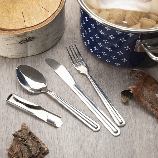 Tacâmuri argintii din oțel inoxidabil 4 buc. KEMP – Orion-image-1