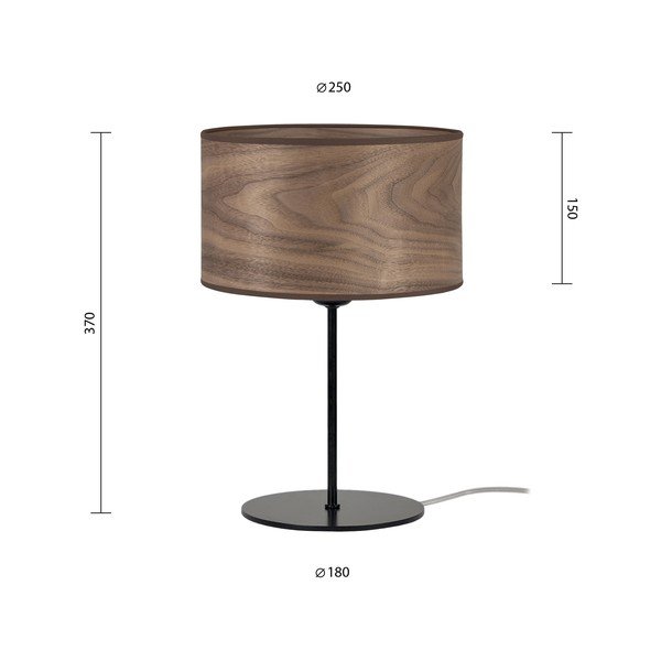 Veioză din furnir natural Sotto Luce Tsuri S, ⌀ 25 cm, maro închis-image-3