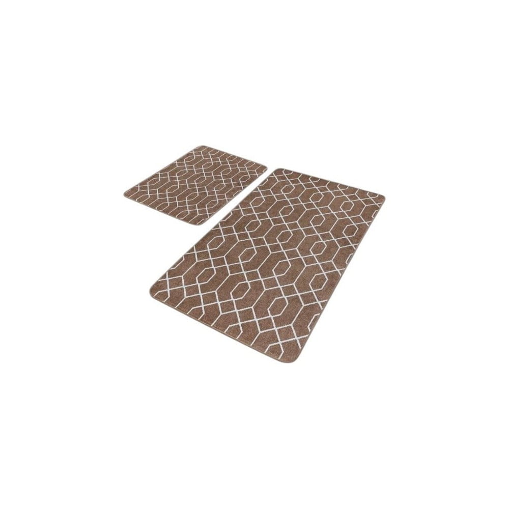 Covorașe de baie maro 2 buc. din catifea 60x100 cm – Mila Home