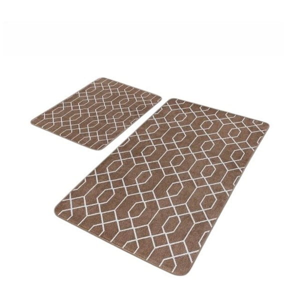 Covorașe de baie maro 2 buc. din catifea 60x100 cm – Mila Home