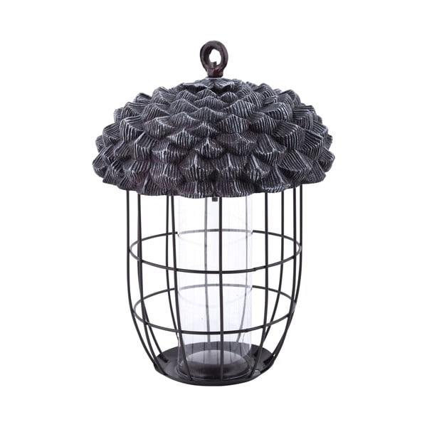 Hrănitoare din metal pentru păsări Esschert Design Acorn, negru