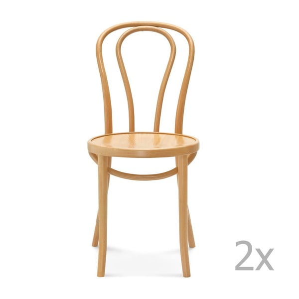 Set 2 scaune de lemn Fameg Jenis