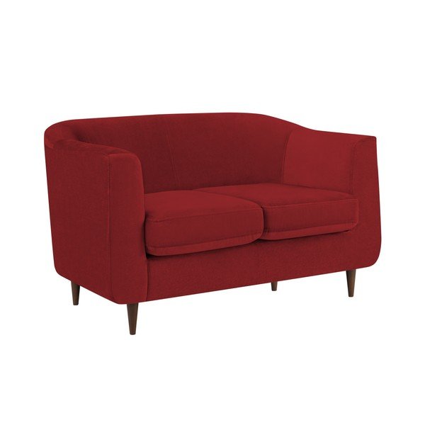 Canapea cu tapițerie din catifea Kooko Home GLAM, roșu, 125 cm-image-4