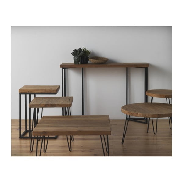 Măsuță auxiliară cu blat din lemn de ulm Geese Camile, ⌀ 46 cm-image-1