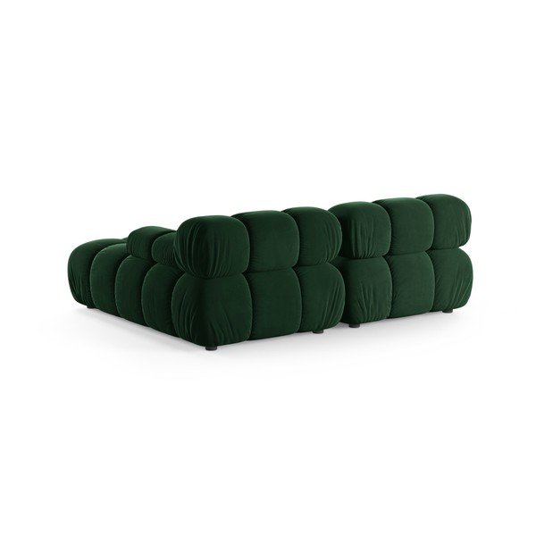 Colțar modular verde închis cu tapițerie din catifea (cu colț pe partea dreaptă/cu șezlong) – Micadoni -image-3