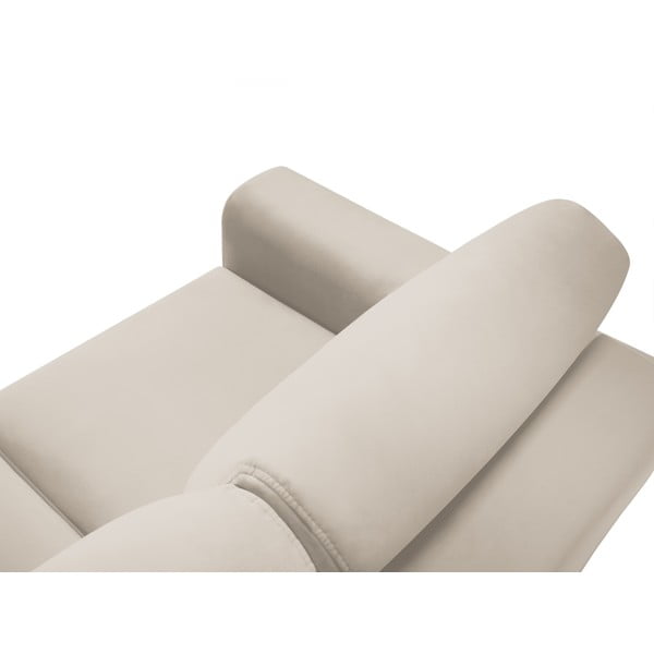 Colțar bej extensibil, cu spațiu de depozitare cu tapițerie din catifea Kyoto – Cosmopolitan Design-image-4