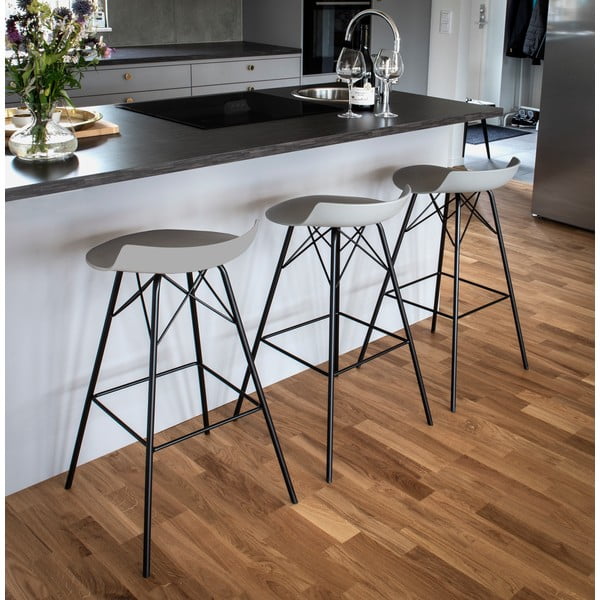 Set de scaune de bar gri 2 buc. (înălțime șezut 71 cm) Tori – Tenzo-image-1