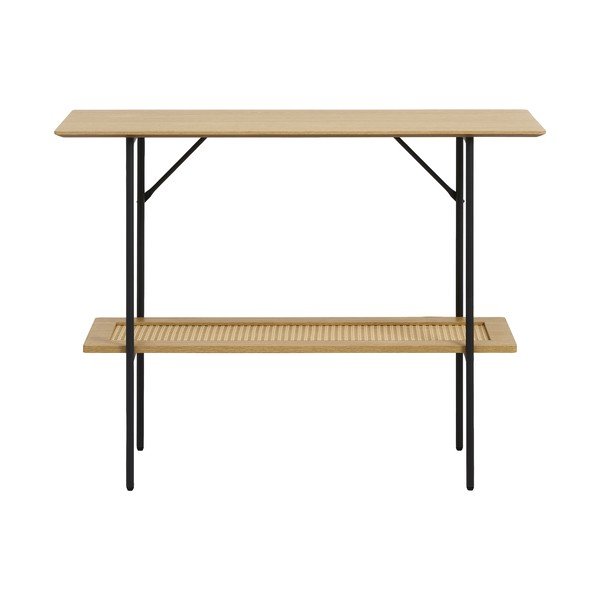 Masă consolă în culoare naturală cu aspect de lemn de stejar 37x100 cm Pensacola – Unique Furniture-image-1