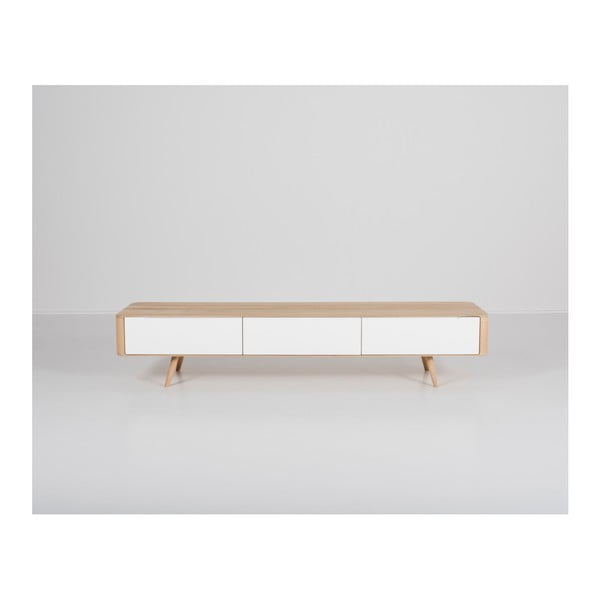 Comodă TV din lemn de stejar Gazzda Ena, 225 x 42 x 45 cm-image-4