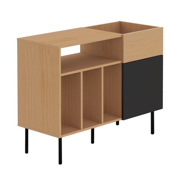 Comodă neagră/cu aspect de lemn de stejar 100x80 cm Viny - TemaHome-image-2