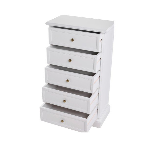 Comodă cu 5 sertare Folke Torino, lungime 50 cm, alb-image-2