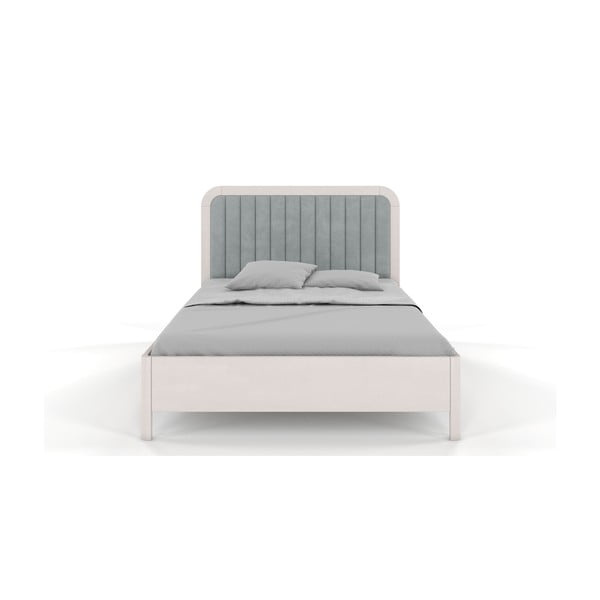 Pat dublu din lemn de fag Skandica Visby Modena, 200 x 200 cm, alb-image-2