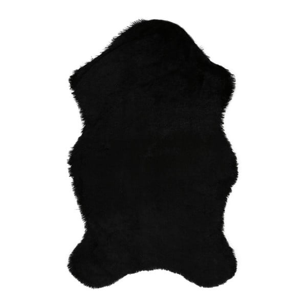 Covor din blană artificială Pelus Black, 60 x 90 cm, negru