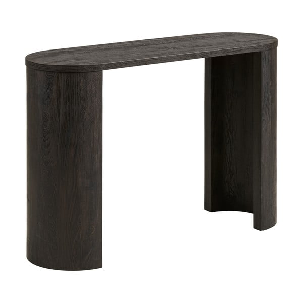 Masă consolă maro închis cu aspect de lemn de stejar 38x114 cm Bibione – House Nordic